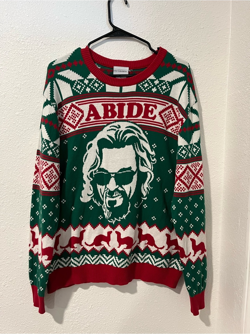 Ripple Junction The Big Lebowski Dude Abides Ugly Christmas Sweater Size Large